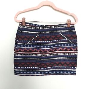 Divided by H & M Aztec Tribal Print Mini Skirt Size 6
